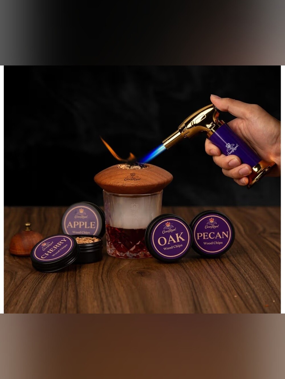 Crown Royal Cocktail Smoker Set with Crystal Glasses - Picture 3 of 4